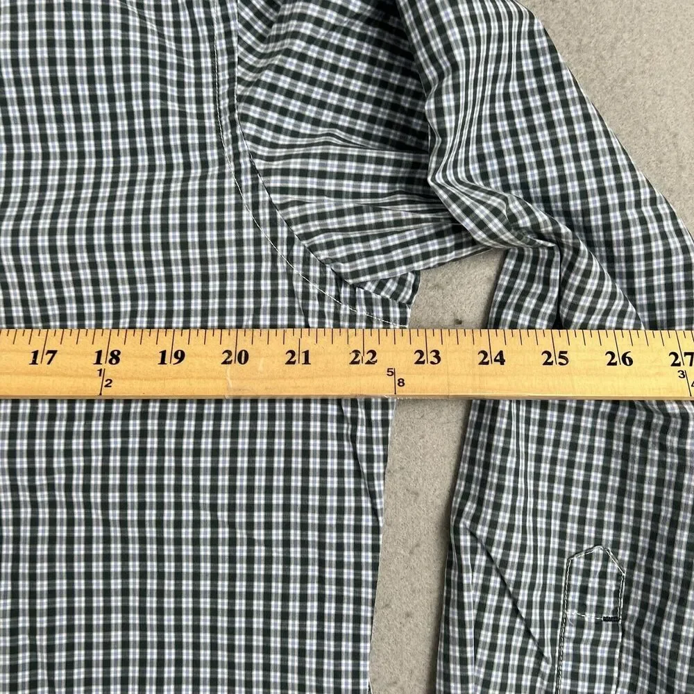 Banana Republic Shirt L Green Plaid‎ Long Sleeve Soft Wash Collared Button Down